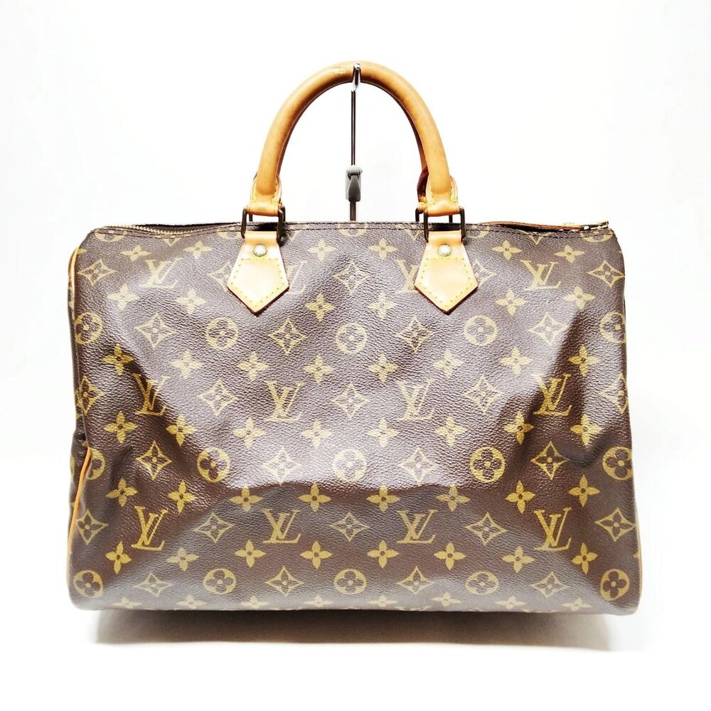 Authentic Louis Vuitton Speedy 35 Brown Monogram Hand Bag mn625-021726
